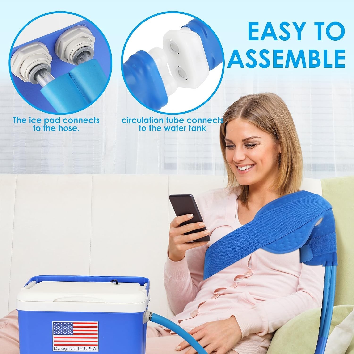 Cold Therapy Machine For Shoulder 7 Quart Programmable Timer 4 Flow Levels