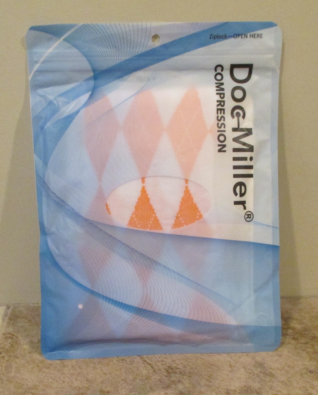 1 Pair Doc Miller Orange Print Calf Compression Sleeve – 20-30 Sz Large – NIP