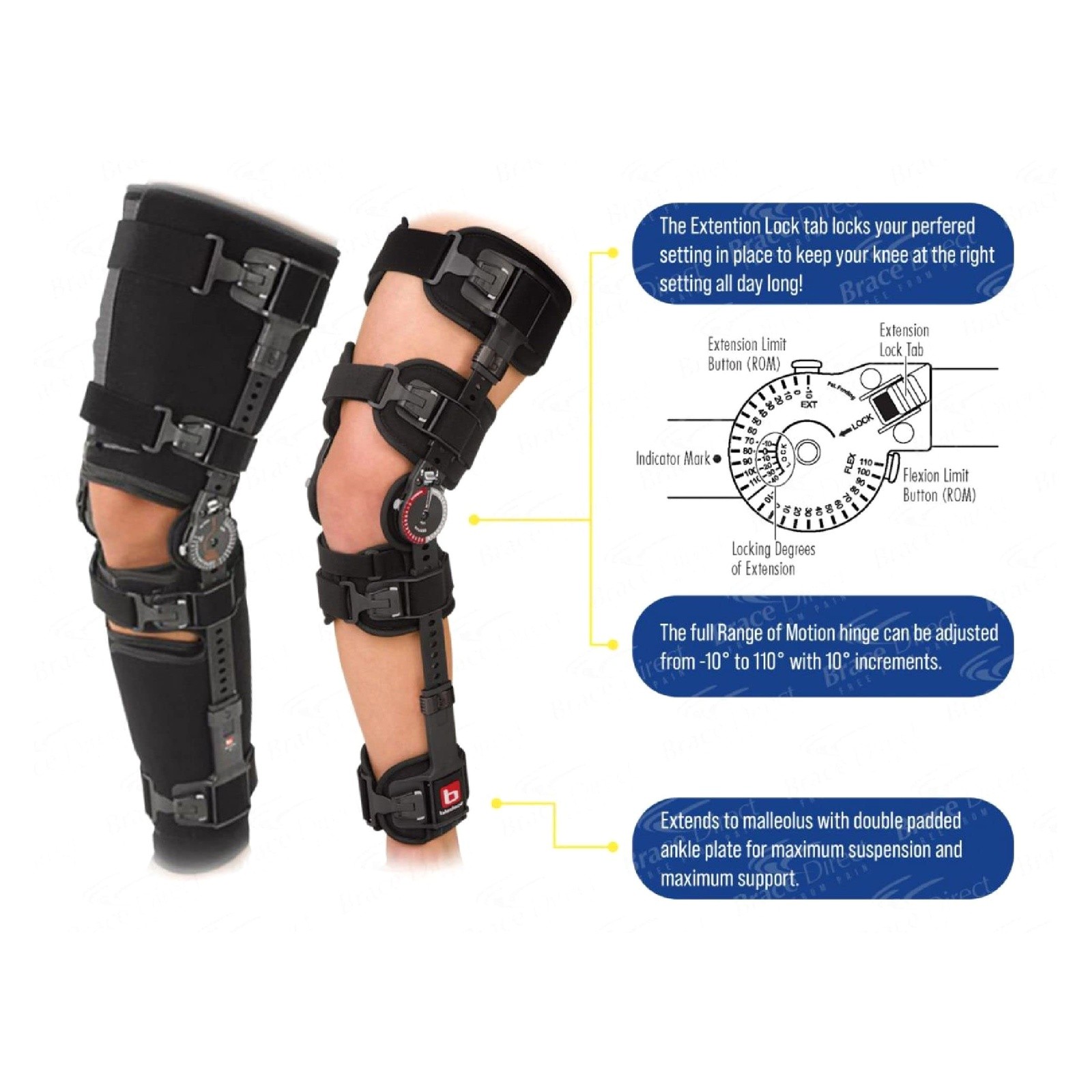 Breg Bledsoe G3 Post-Op Knee Brace Adju G3, Cool, Open Cell Foam Pads, Universal