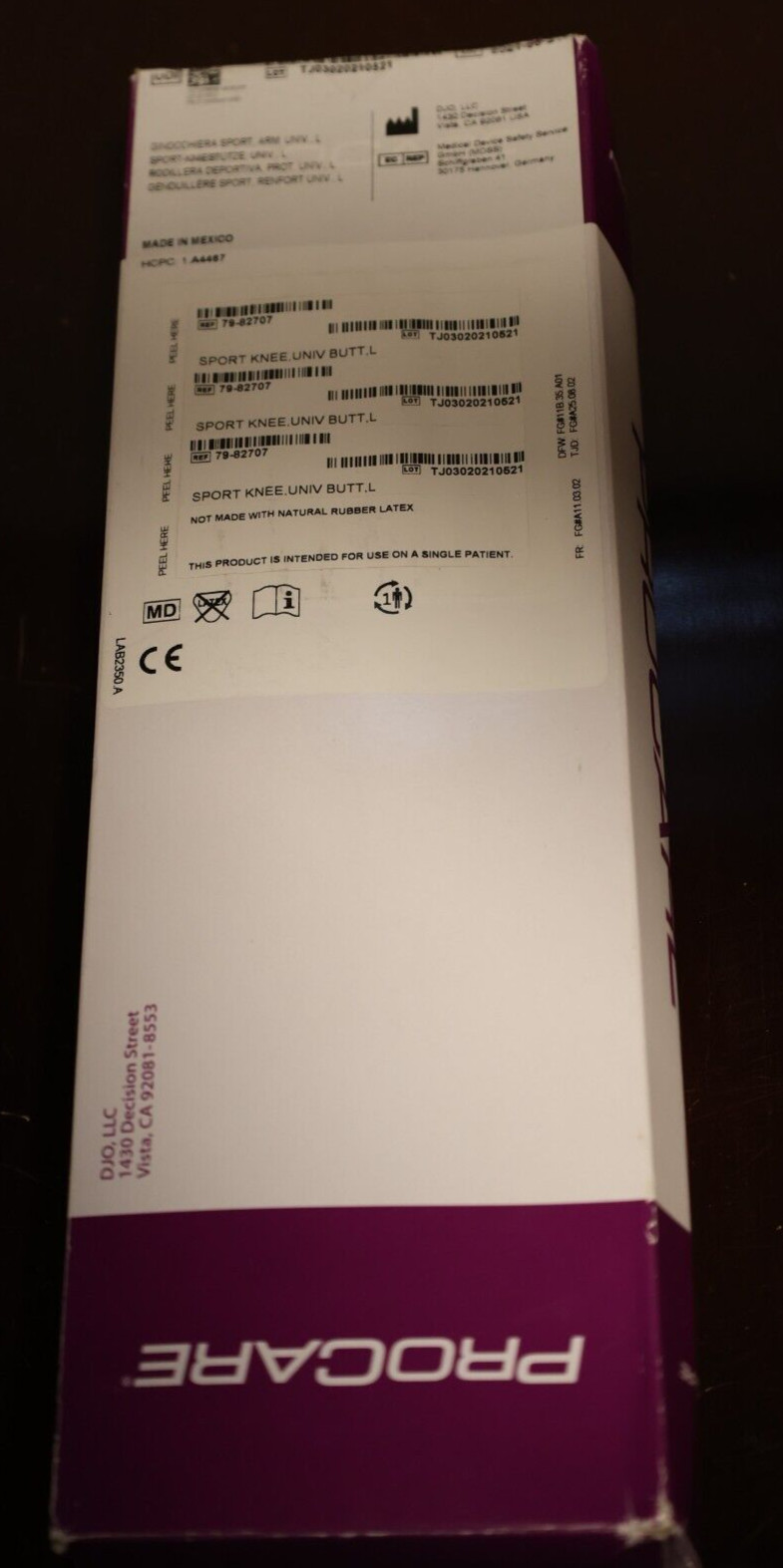 Procare Sport Knee With Universal Buttress Large Model 79-82707 (open box)