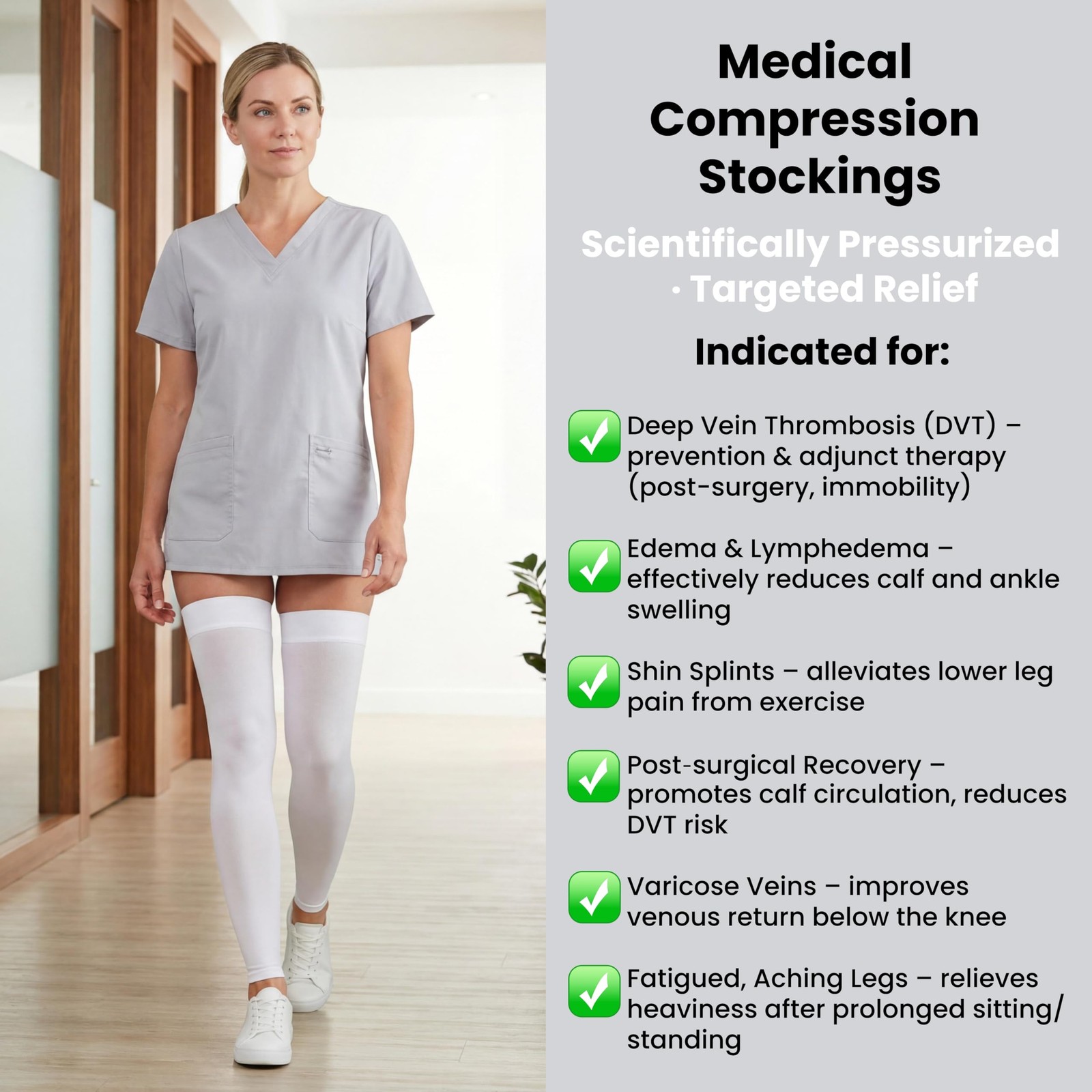 Plus Size 3XL Extra Wide Ankle and Silicone Band, 15-20 mmHg Medical Compress…