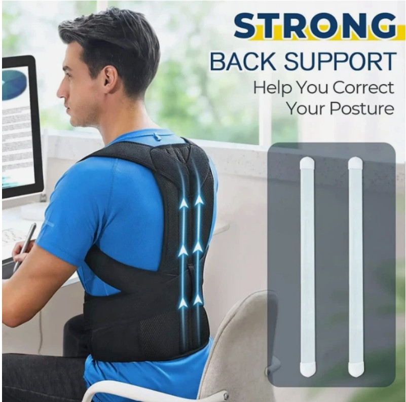 Adjustable Posture Corrector Low Back Support Shoulder Brace Belt for Men Women