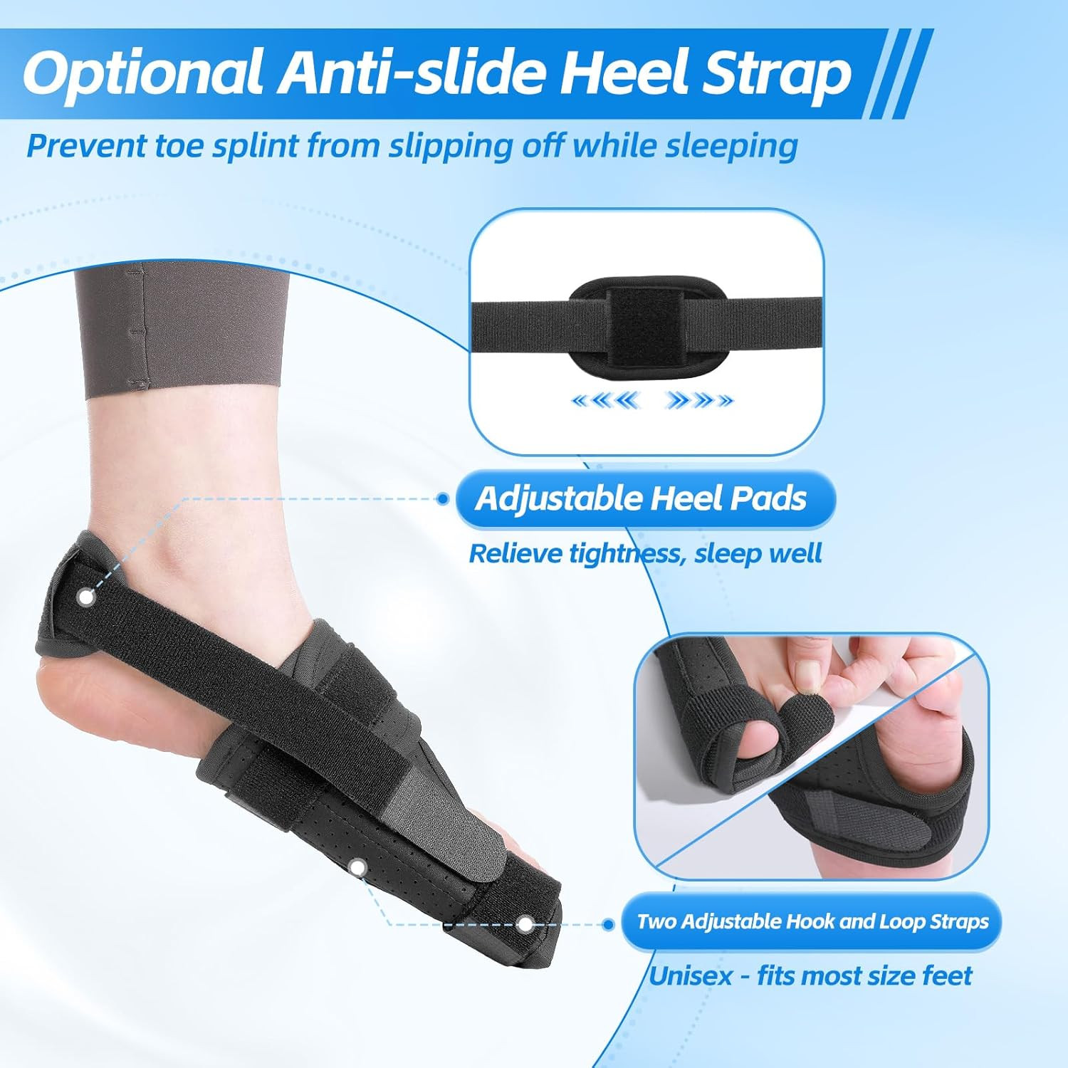 Broken Big Toe Splint Brace, Turf Toe Brace Support for Broken, Fracture, Sprain