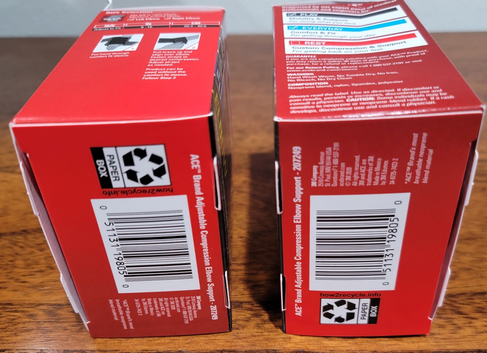 3M ACE Elbow Support One Size 1 Each Adjustable Compression Support. 1 Box