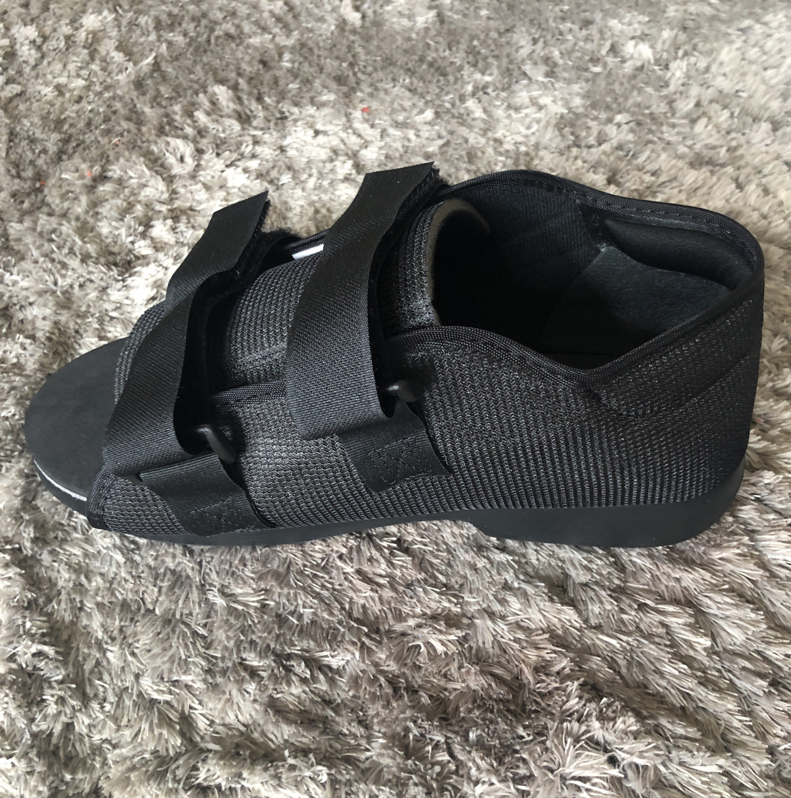 Women MEDLINE Post-Op Shoe Black Large 8.5-10 Shoe Size Semi-Rigid Adjustable