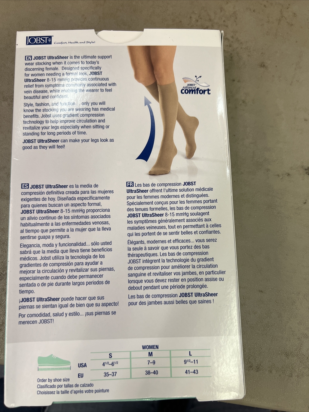 Jobst Small UltraSheer Knee High CT 8-15mmHg Silky Beige Small