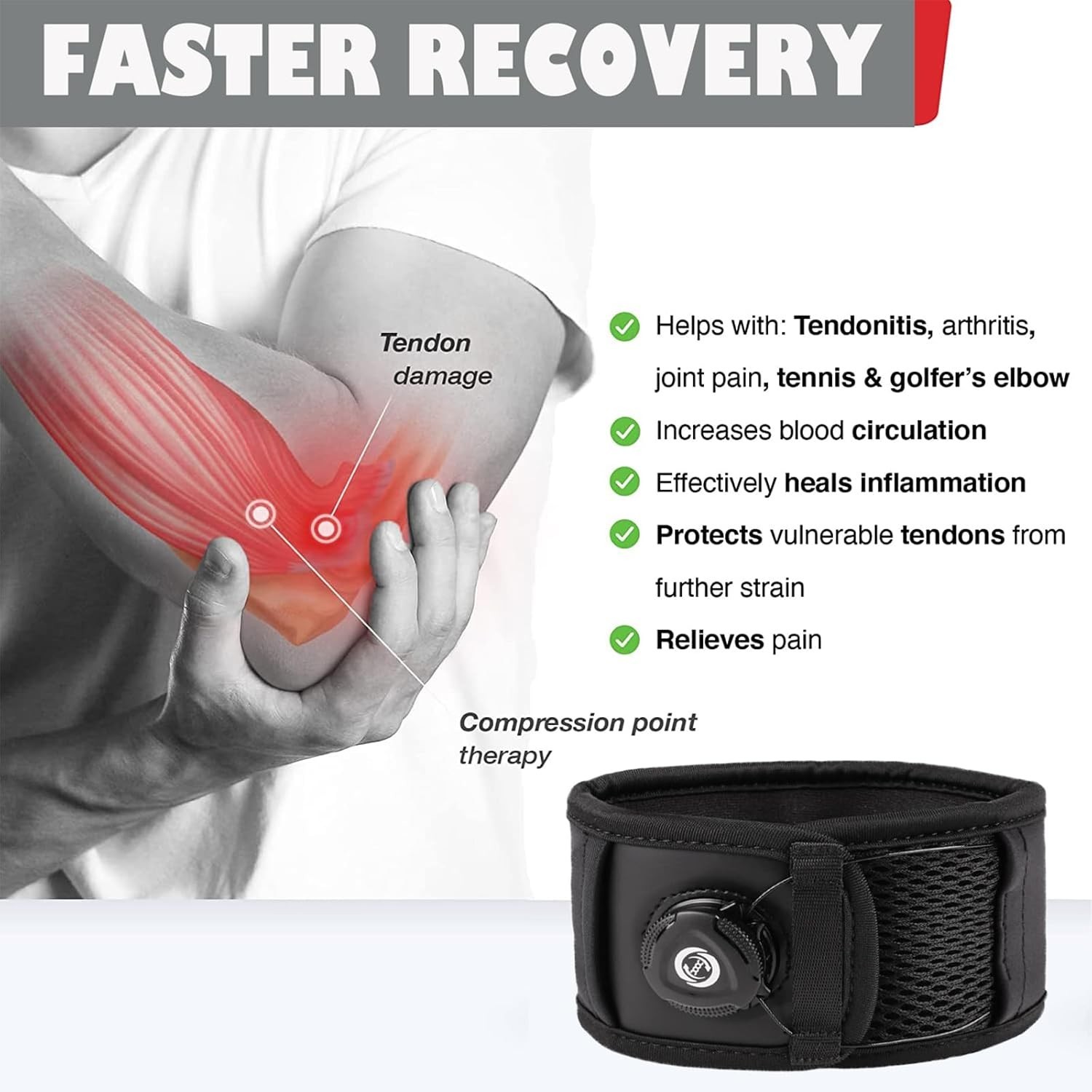 Elbow Sleeve Brace Wrap Adjustable Support Arm Arthritis Tendonitis Pain Relief