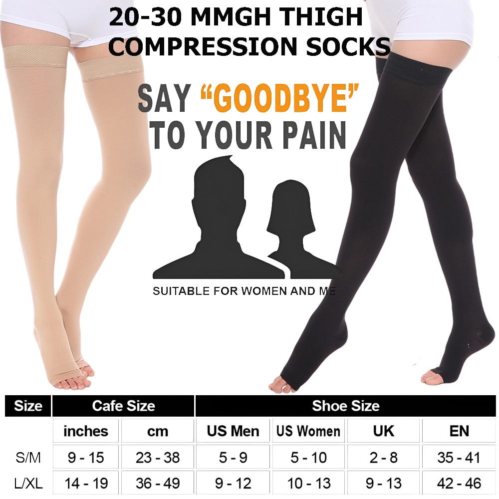 Varicose Veins Compression Graduated Support Prevent Thigh High Socks Stockings