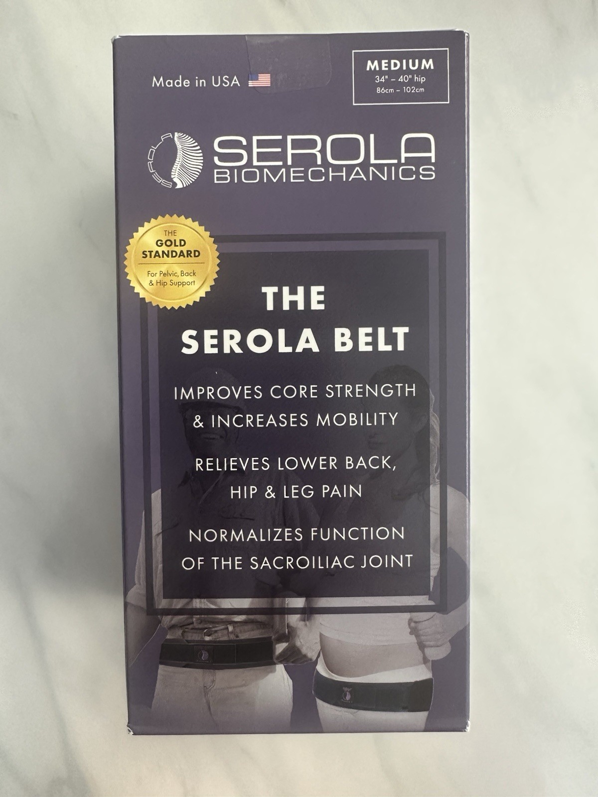 The Serola Belt Medium 34”-40” Hip Sacroiliac Lower Back Pain Relief Made in USA