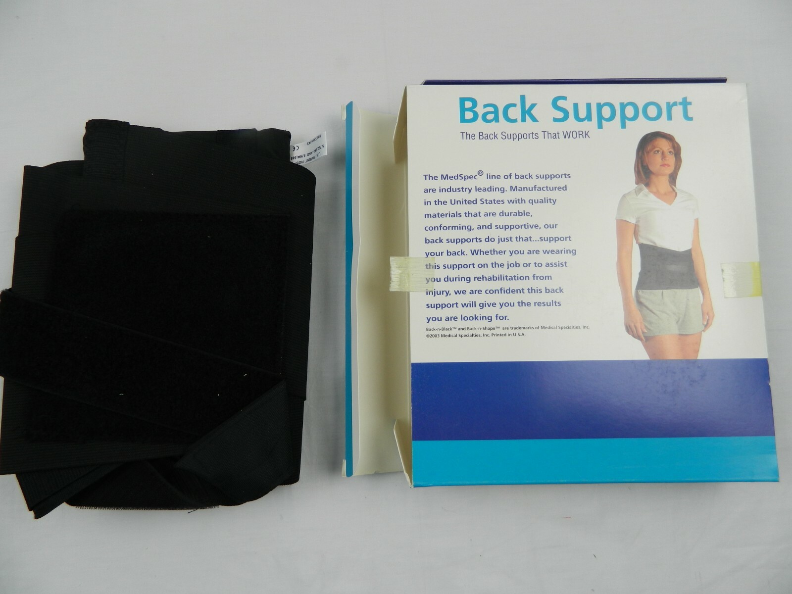 MED SPEC 163202 – BACK-N-BLACK BACK SUPPORT SMALL S BLACK