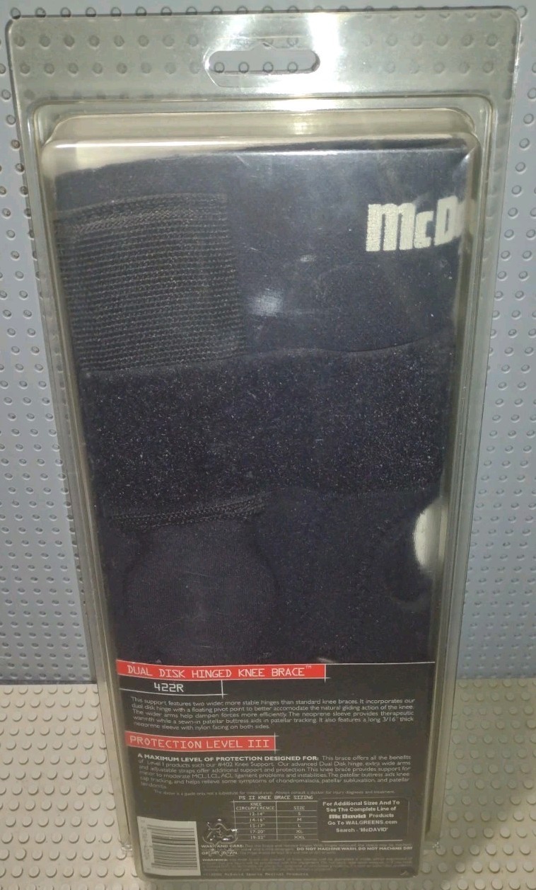 McDavid 422r Dual Disk Hinged Knee Brace Black Large