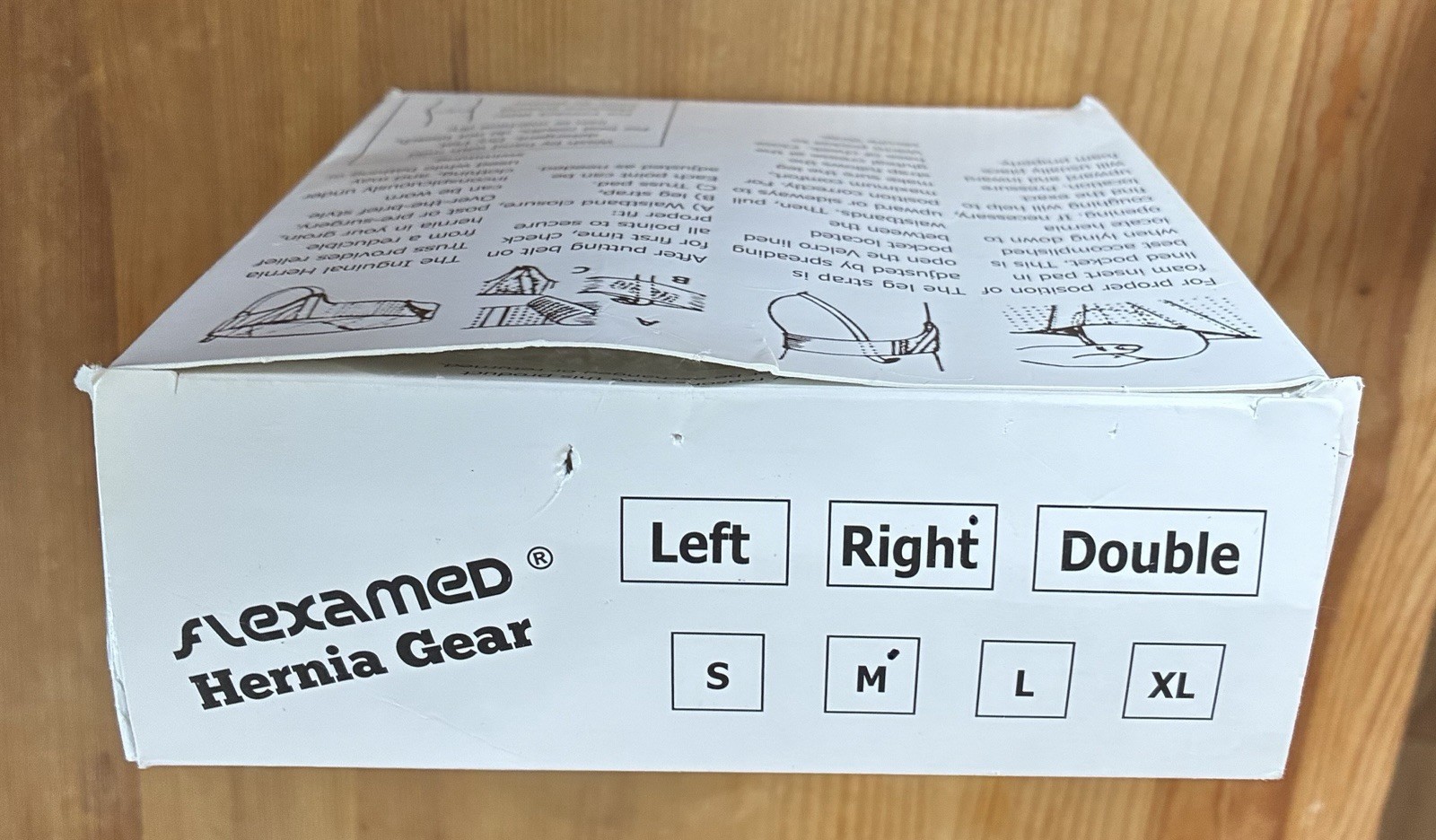 FlexaMed Inguinal Hernia Belt Gear Groin White Right Medium 32-36 New Open Box