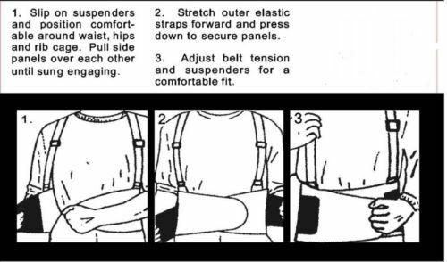 Heavy Duty Lift Lumbar Lower Back Waist Support Belt Brace Suspenders for Work