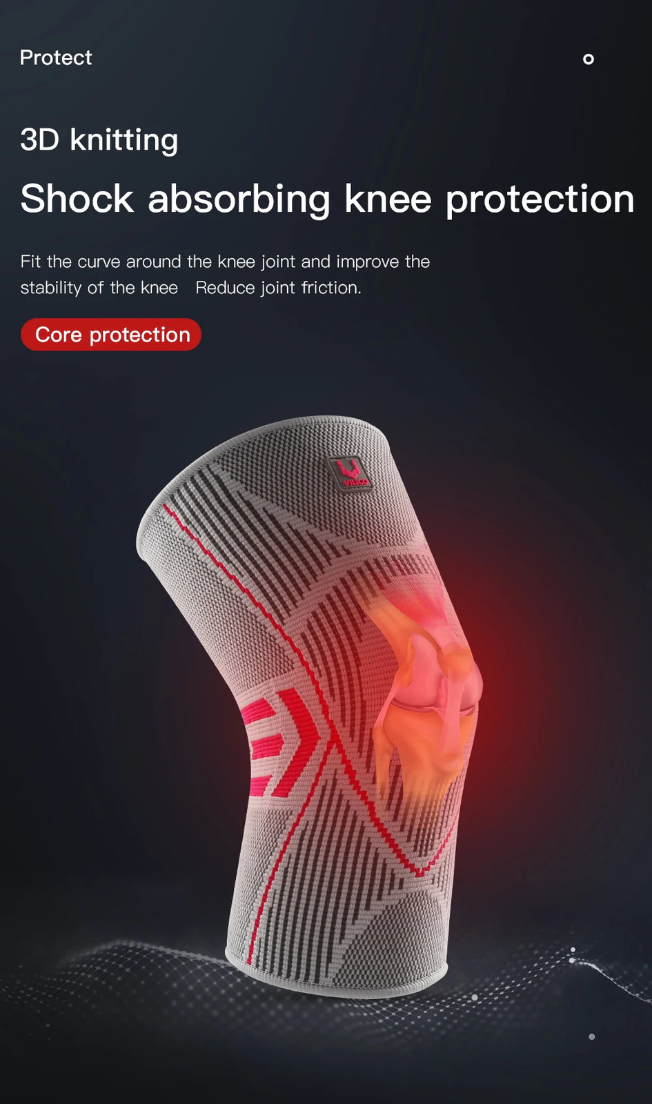 Professional Knee Support Compression Knee Sleeve Anti Slip Silicone Knee Braces