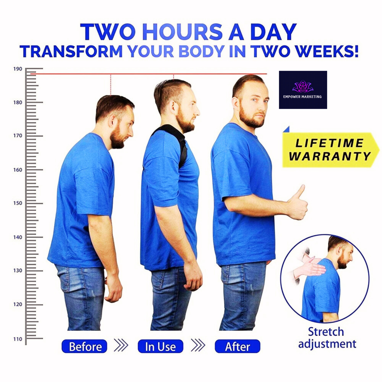 S ASH Posture Straight Shoulder Support Brace Corrector Belt Therapy Men Women