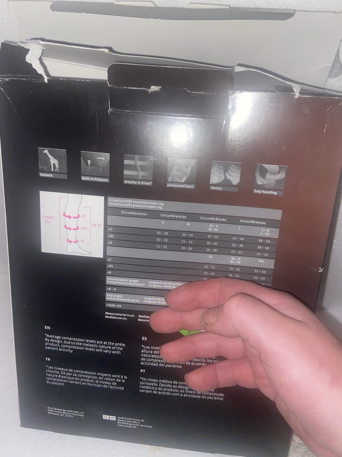Medi CircAid Juxtafit Essentials Lower Leg 36cm Long Medium 70124000- New!