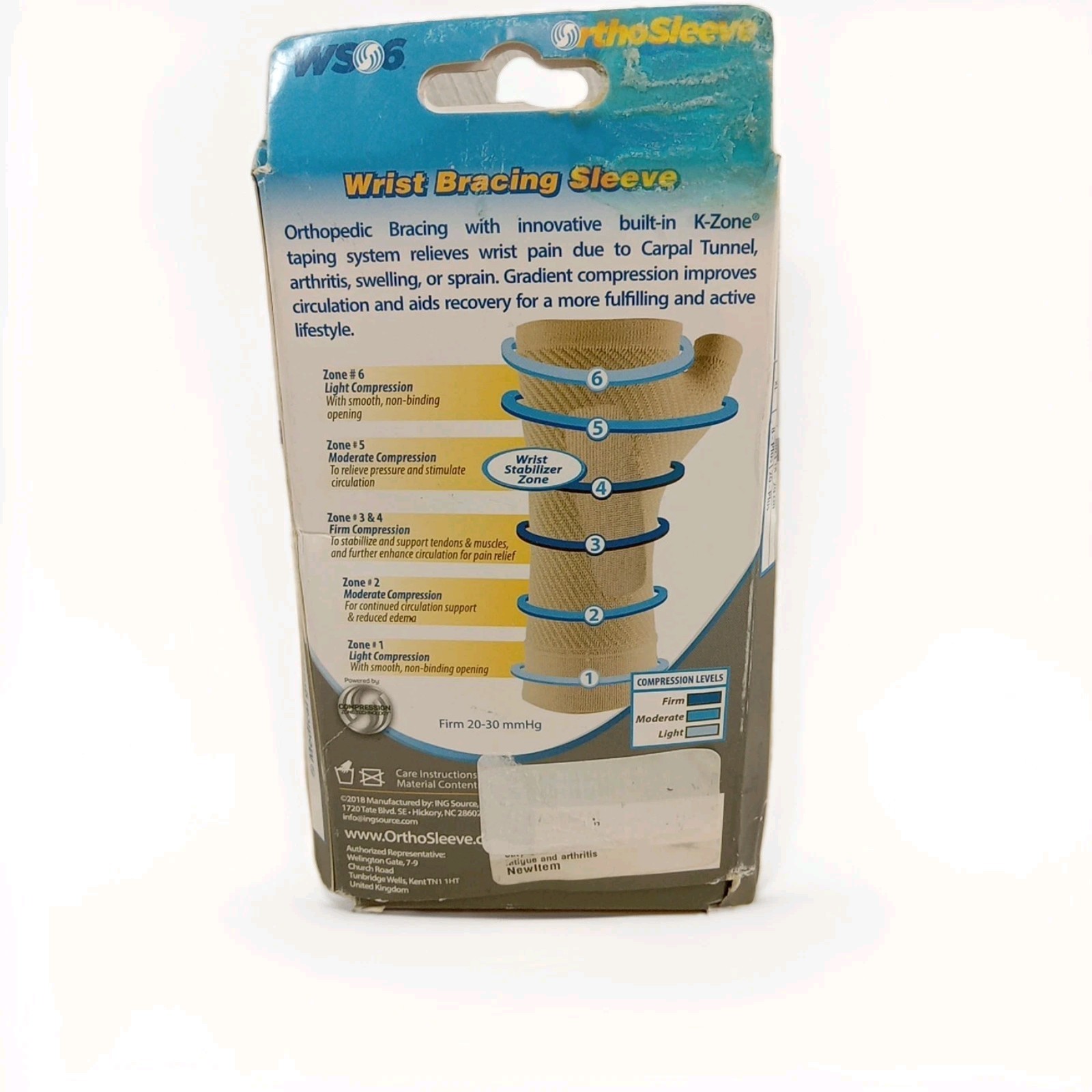 OrthoSleeve Compression Wrist Sleeve / Size XL / Color Natural OB. 78