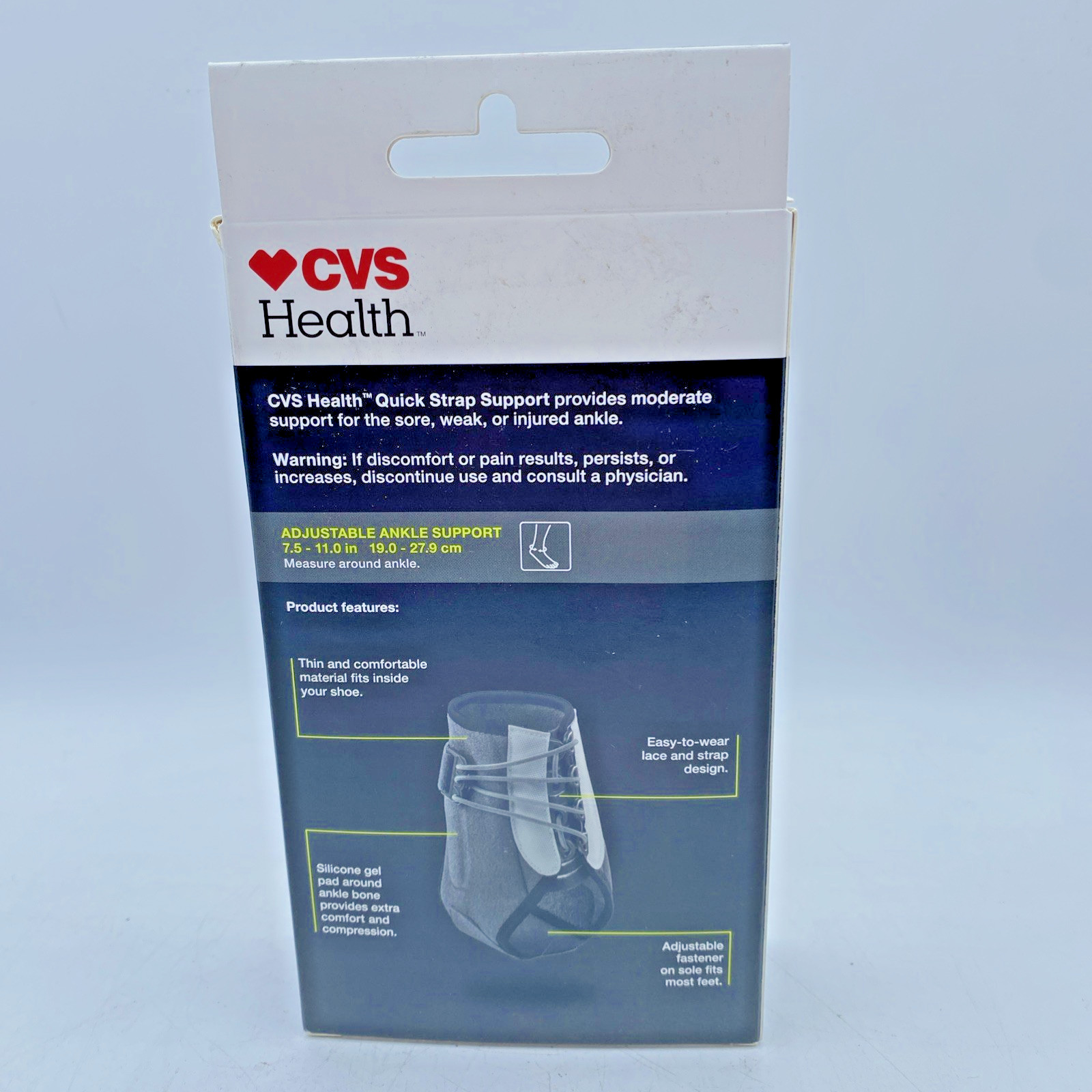 Ankle Brace Wrap Support Quick Strap Support One Size Moderate CVS Health