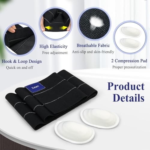 Umbilical Hernia Belt for Men Women Hernia Support Abdominal M (32-42 Inch)