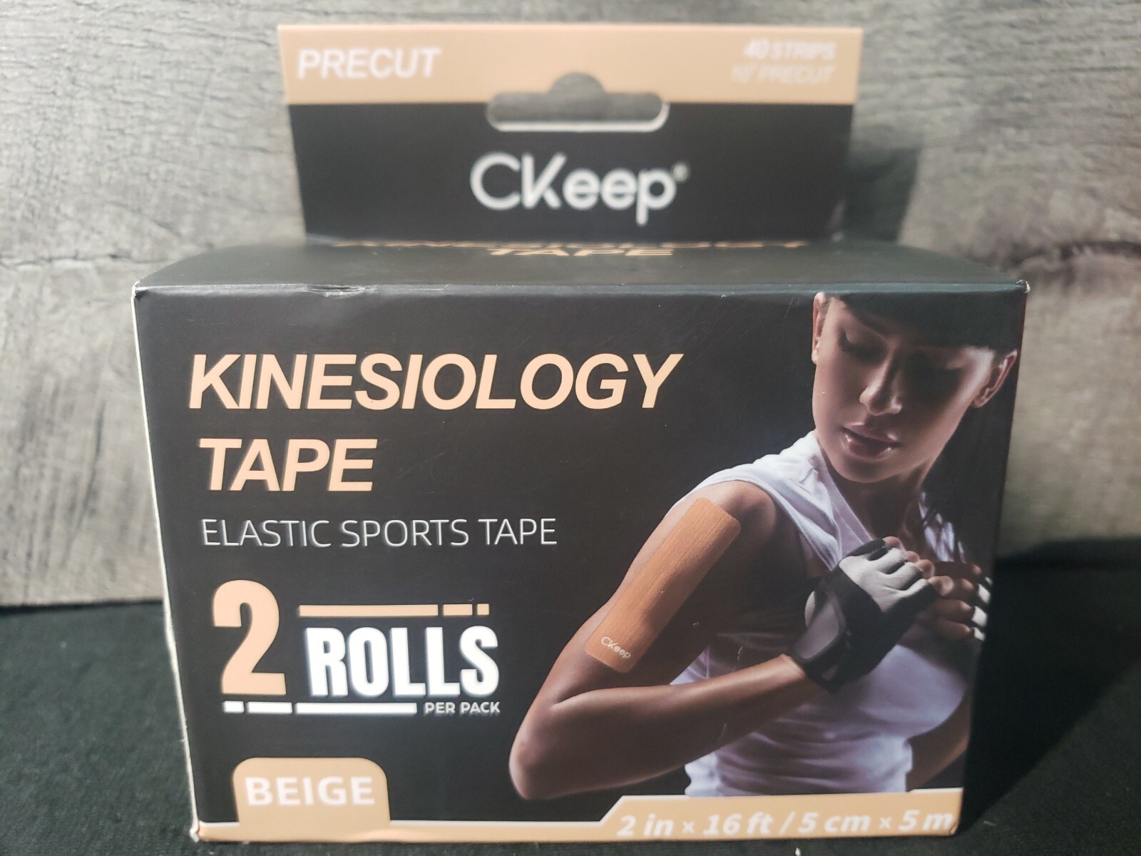 CKeep Kinesiology Tape (2 Rolls), Original Cotton Elastic Premium Athletic Tape,