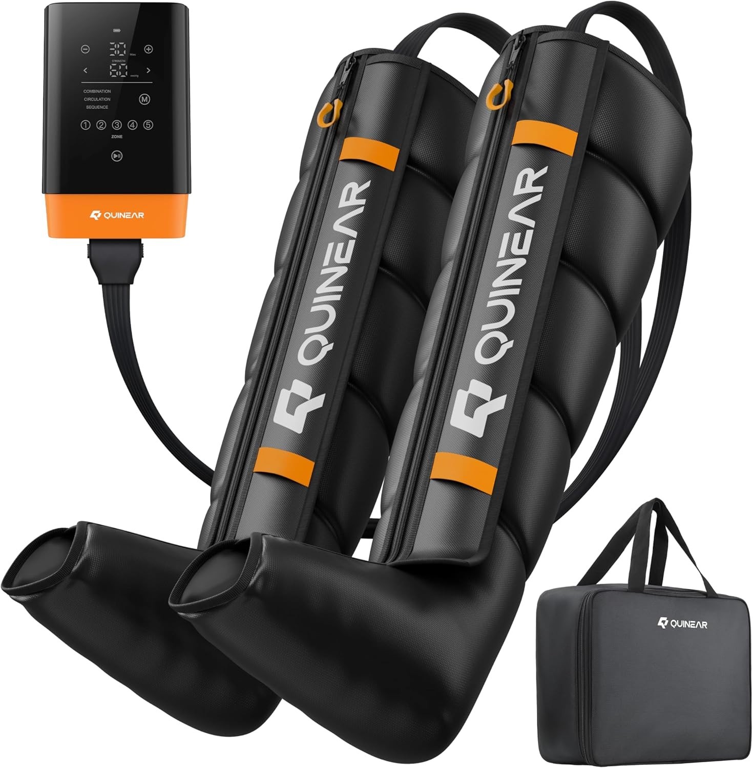 QUINEAR Air Compression Leg Recovery System Rechargeable Cordless Device, Large