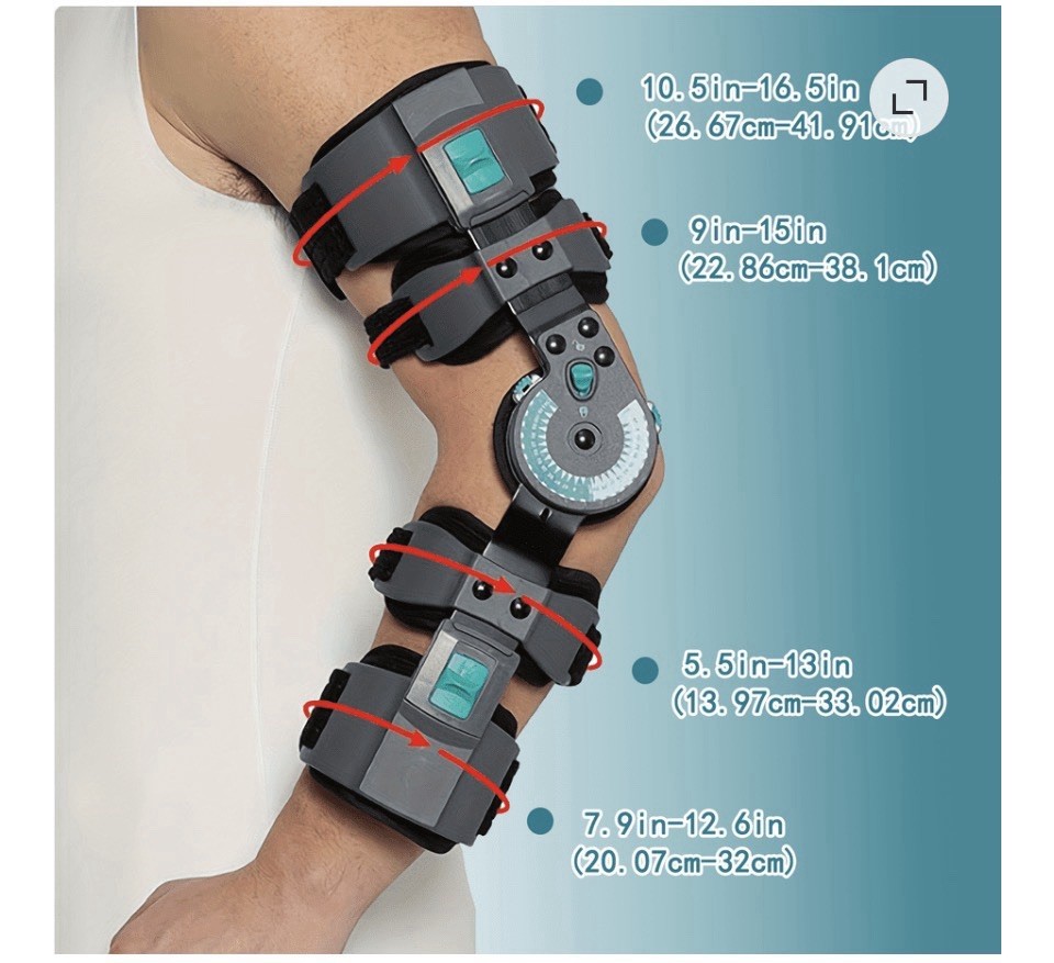 Komzer Hinged Elbow Brace,Adj.Post OP ROM Elbow Brace After Surgery (Left)