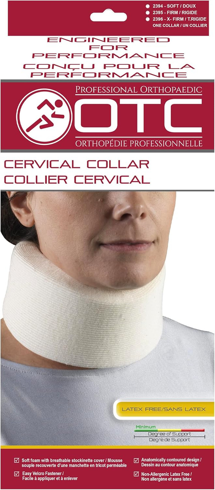 Cervical Collar, Soft Contour Foam, Neck Support Brace, White Narrow 2.5″ Dep…