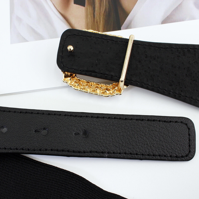 Fashion Elastic Waistband Wide Waist Stretch Belt For Women Dress Coat B~;z
