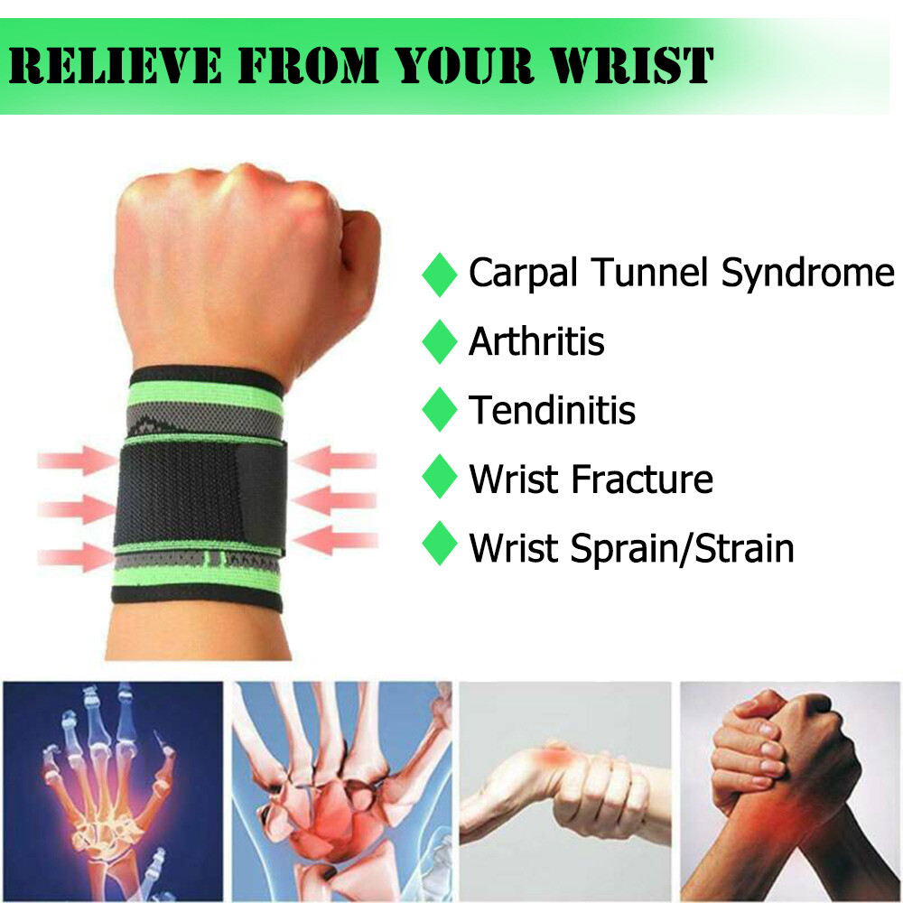 Unisex Wrist Support Brace Compression Bandage Carpal Tunnel Splint Pain Relief