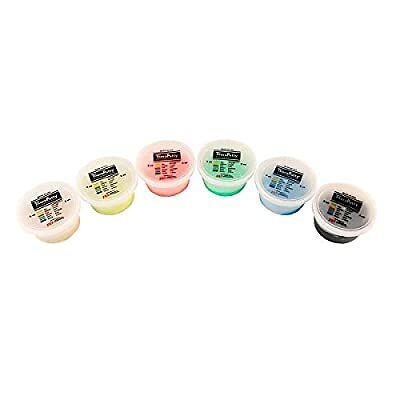 CanDo TheraPutty Standard Exercise Putty, 6 Piece Set (Tan, Yellow, Red, Green,