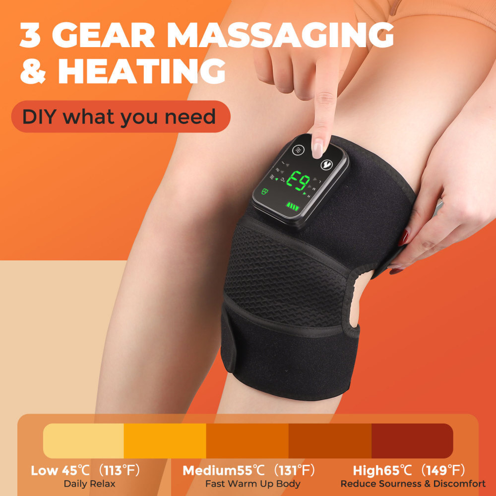 Cordless Heated Knee Brace Wrap Massager with Vibration for Knee Shoulder Elbow