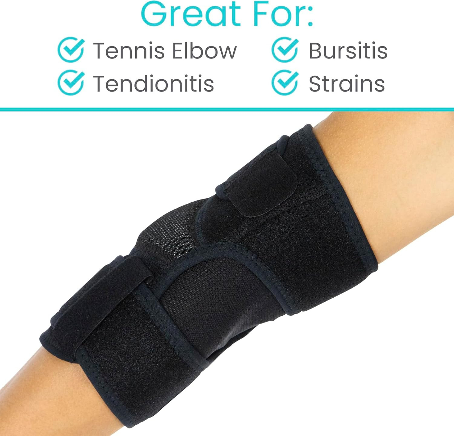 Elbow Brace – Tennis Compression Sleeve – Wrap for Golfers, Bursitis, Left or Ri