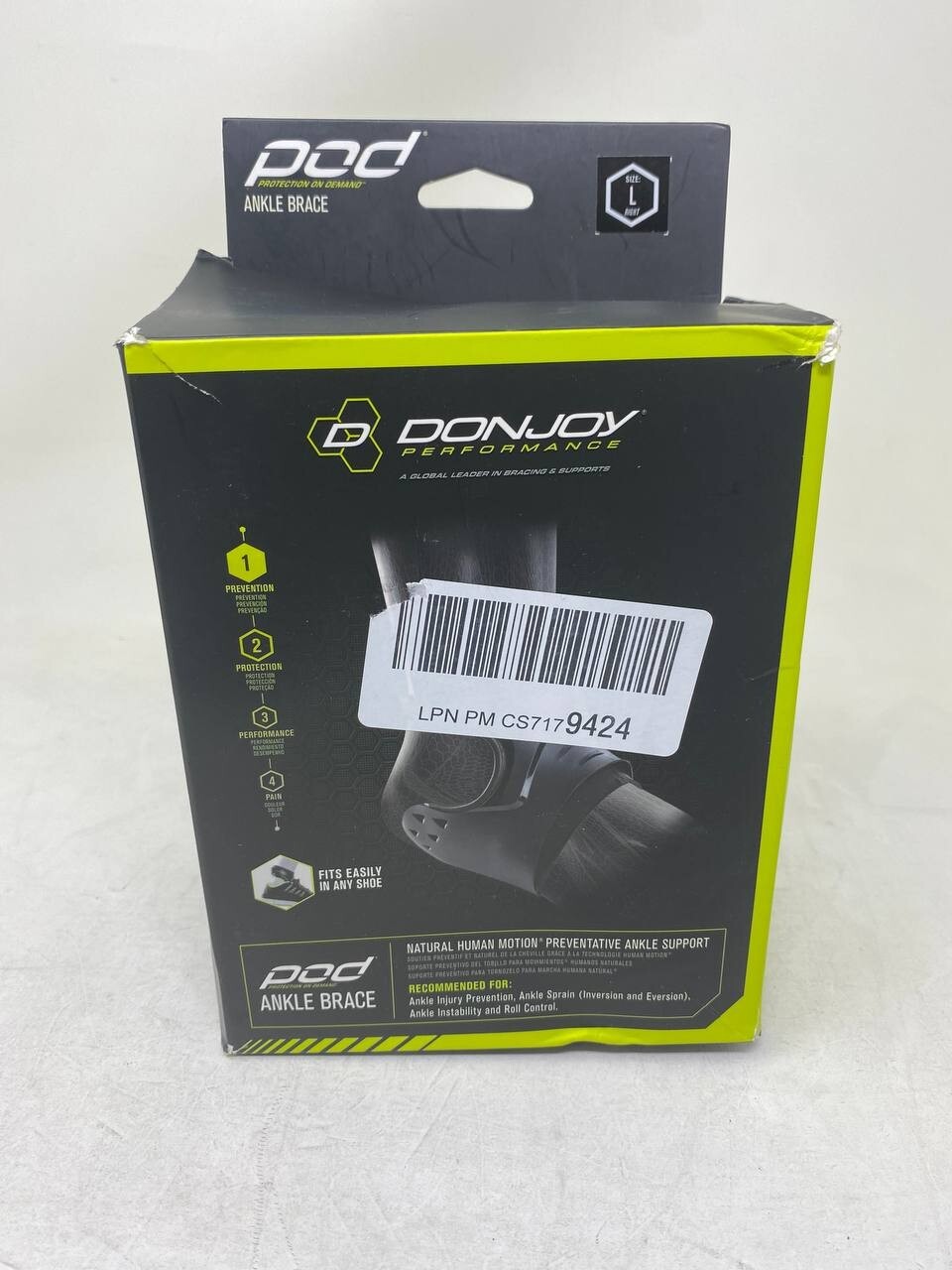 DonJoy Performance Pod Ankle Support Brace Size Large Right
