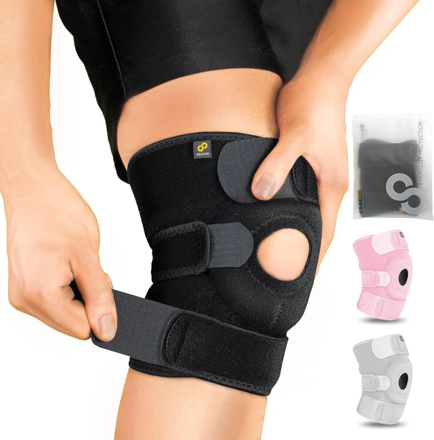 Bracoo Adjustable Compression Knee Patellar Pad Tendon Support Sleeve Brace f…