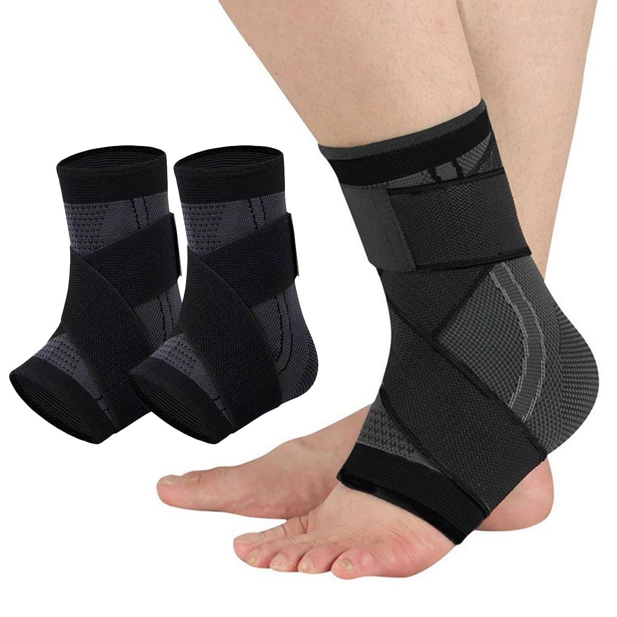 Ankle Braces for Men Women, 2 pcs Ankle Compression Sleeve Plantar Fasciitis…