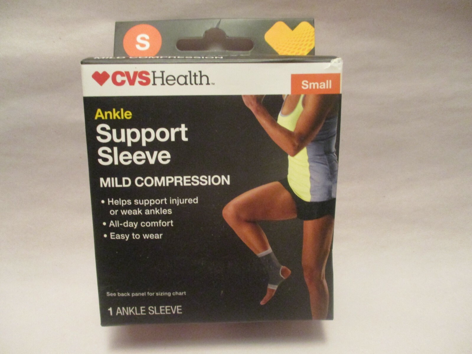 New in Pkg CVS Health Small Ankle Support Sleeve Mild Compression / Support