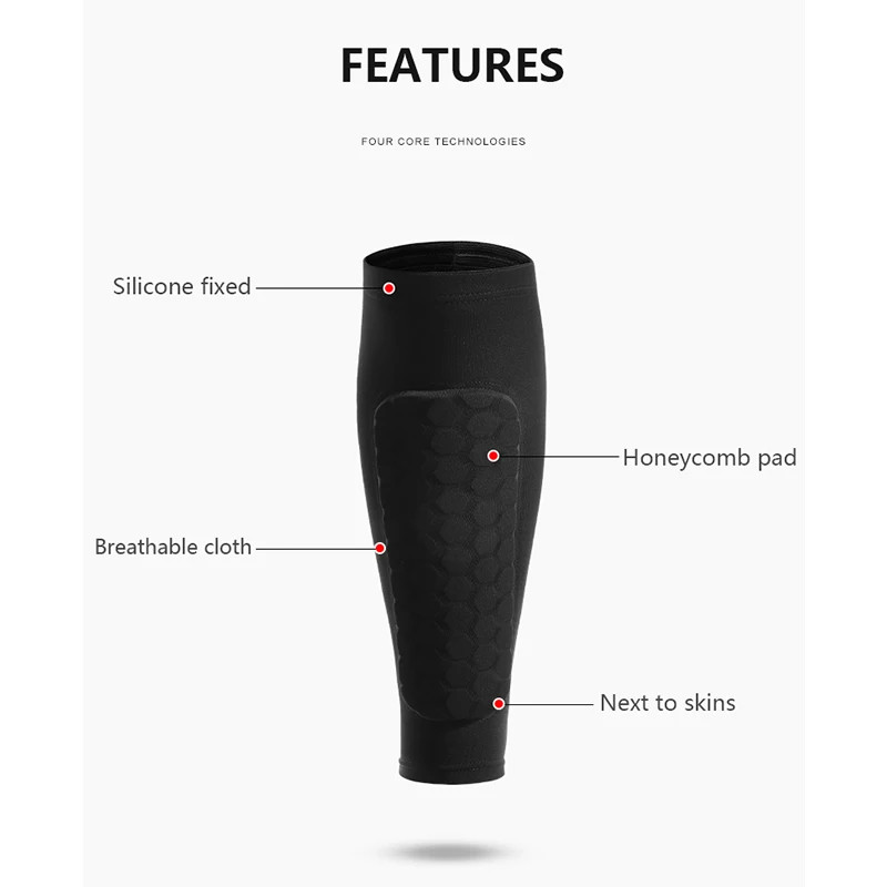 Leg Sleeves Shin Guards Shockproof Honeycomb Nylon Support Sock Shin Protector S