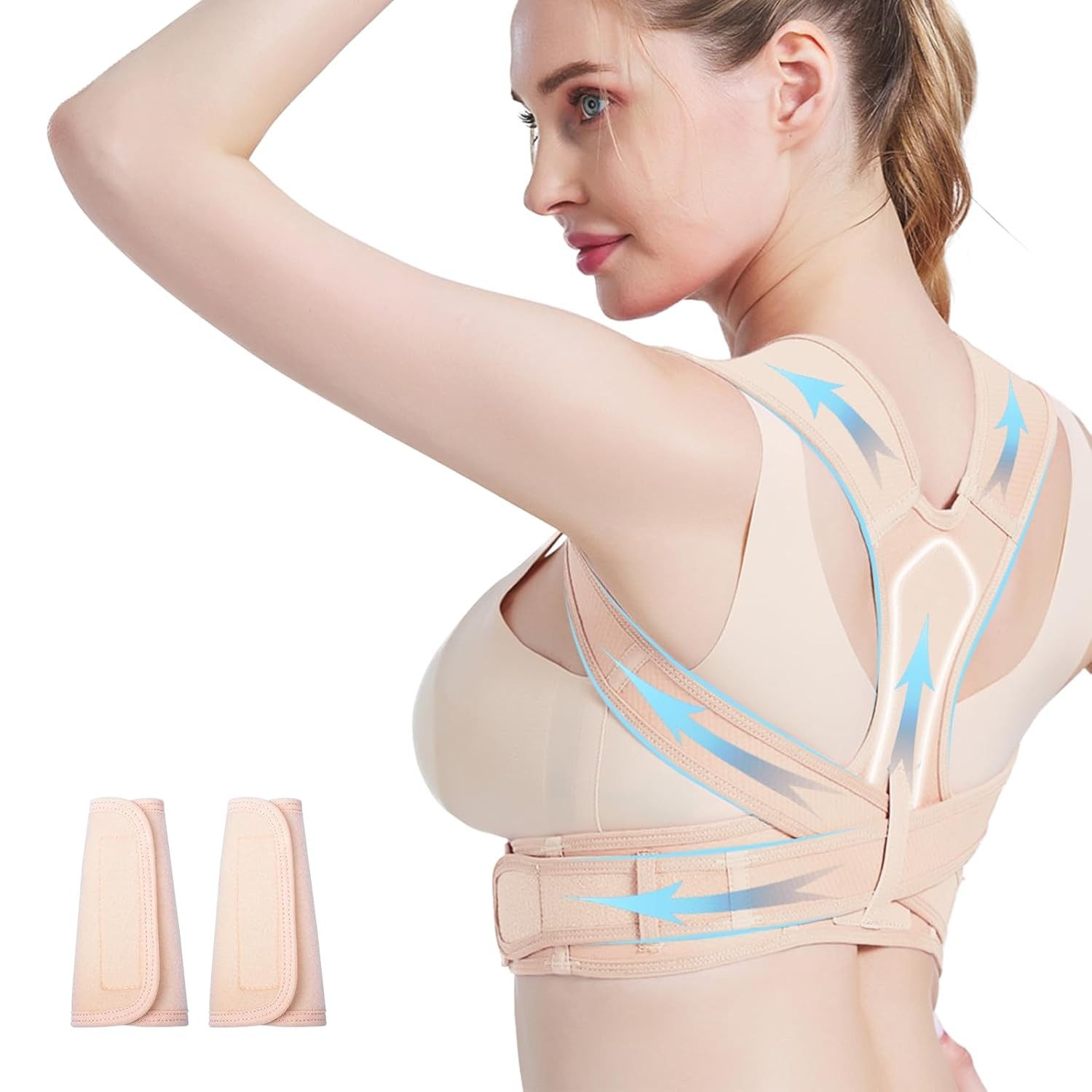 Women Back Braces Posture,Adjustable Upper Back Brace for Clavicle Support and P