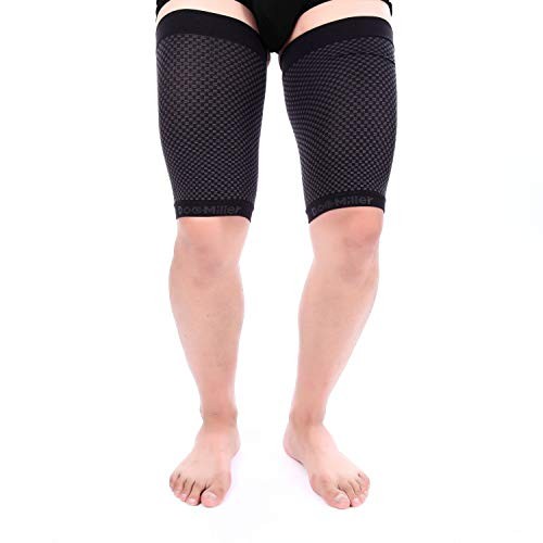 Thigh Compression Sleeve for Men Women 1 Pair – Quad & Thigh Medium Black