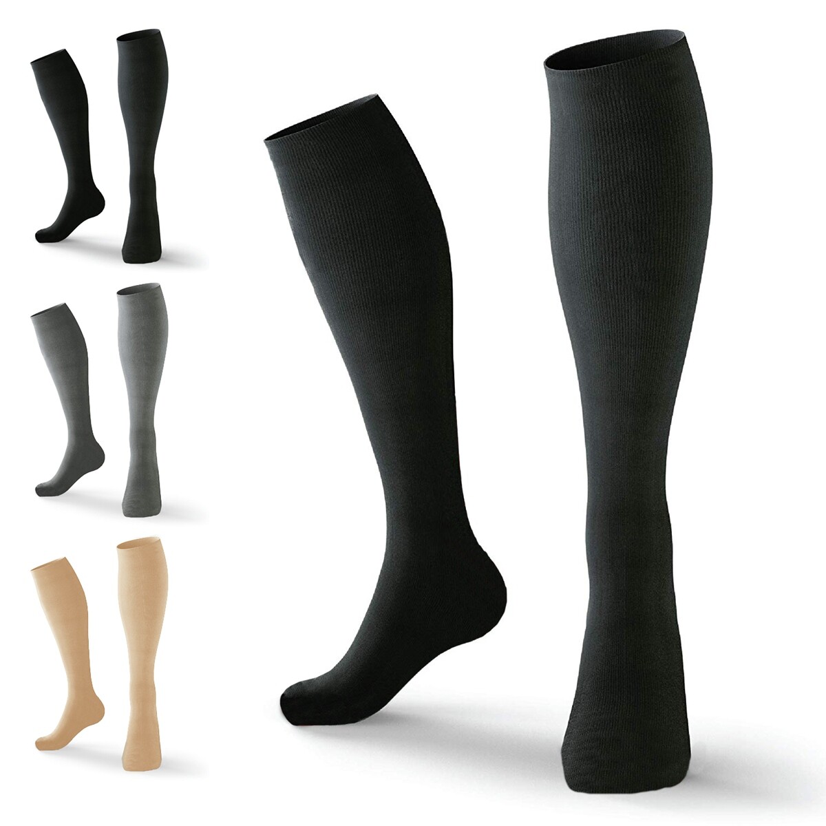 Plus Size Wide Calf Compression Socks for Swelling Pain Edema, Stretch to 24Inch