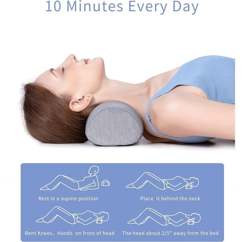 Cervical Traction Device Neck Stretcher Memory Foam Cooling Pain Relief New