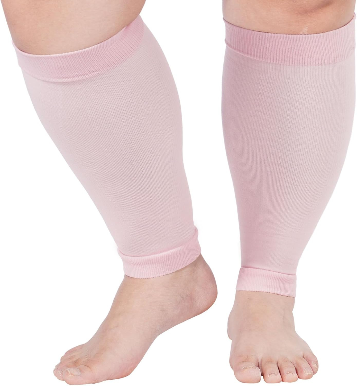 Plus Size Compression Leg Sleeves for Wide Calf 15-20mmHg Knee High Support