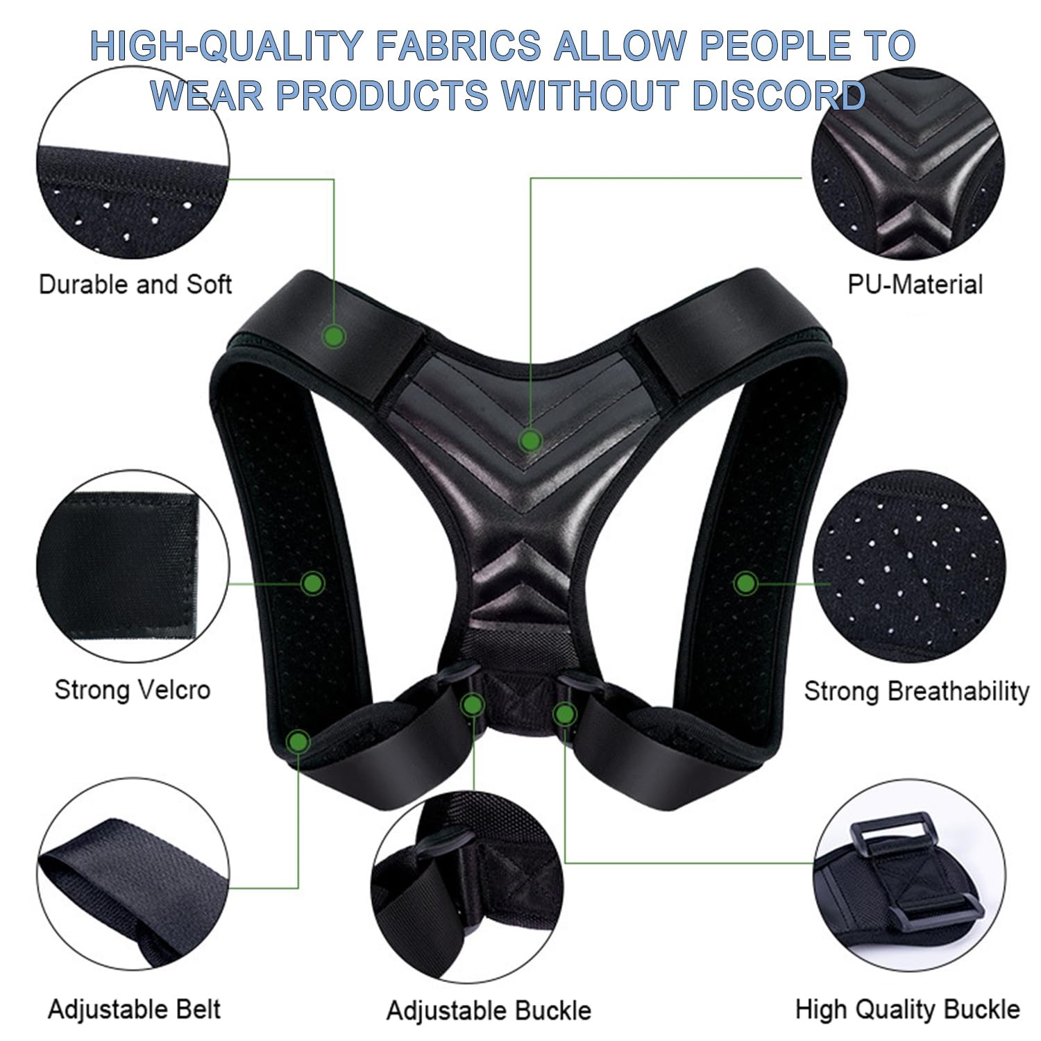 Posture Corrector, Back Brace for Women and Men, Adjustable Black-AR1