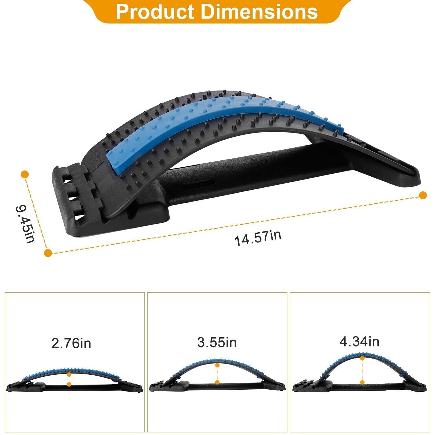 Adjustable Back Support Stretcher Extender Posture Massager Lumbar
