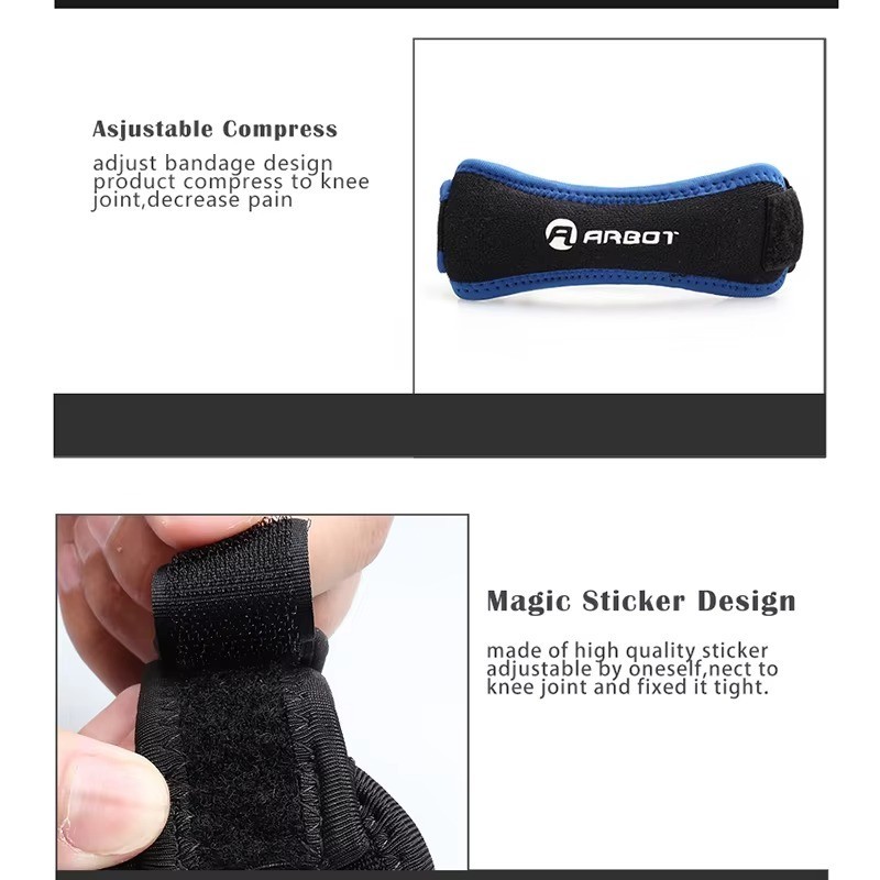 A Pair Knee Brace Support Patella Stabilizer Strap Arthritis Tendon Running*