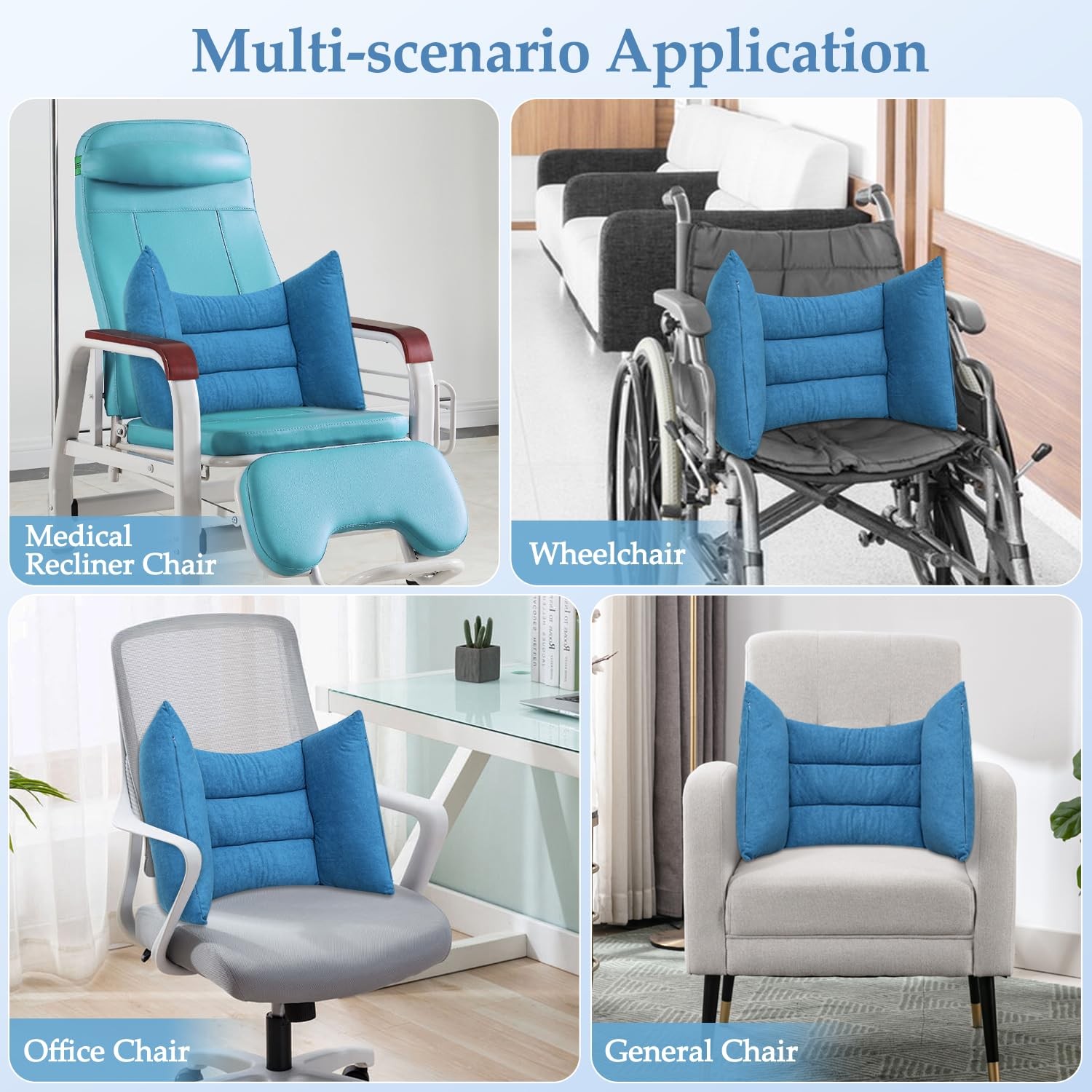 KAVIL Lateral Support for Wheelchair Back Cushion Pressure Blue