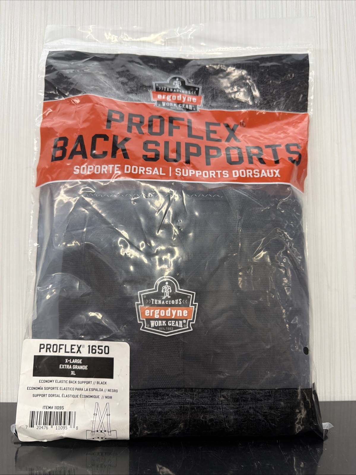 ProFlex 11095 1650 Elastic Back Support Brace, X-Large, Black, 1 Each