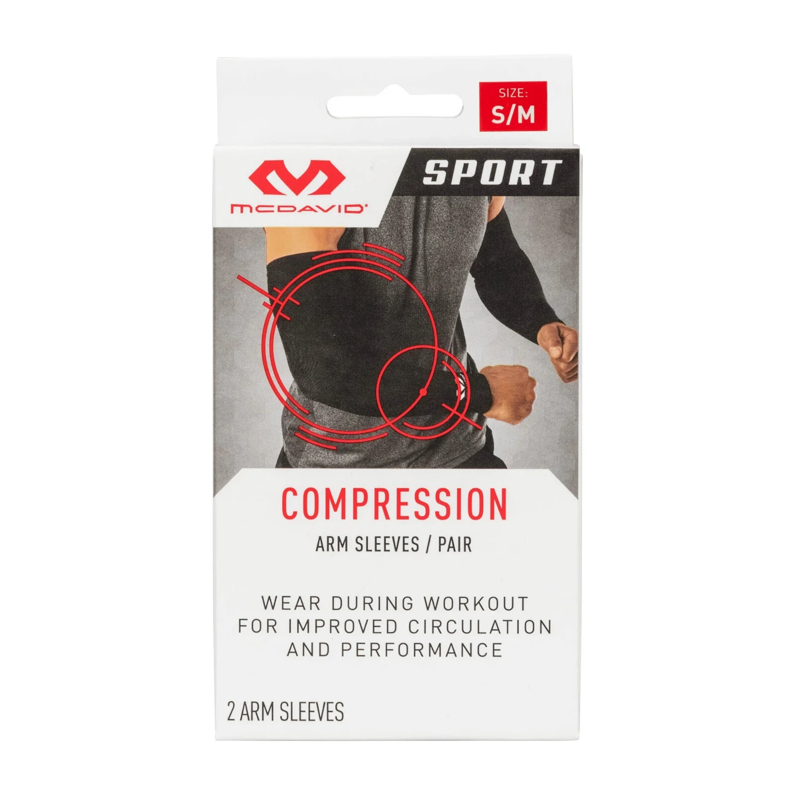 McDavid Sport Polyester Compression Arm Sleeve Pair Black, Adult S-M, New ✔️