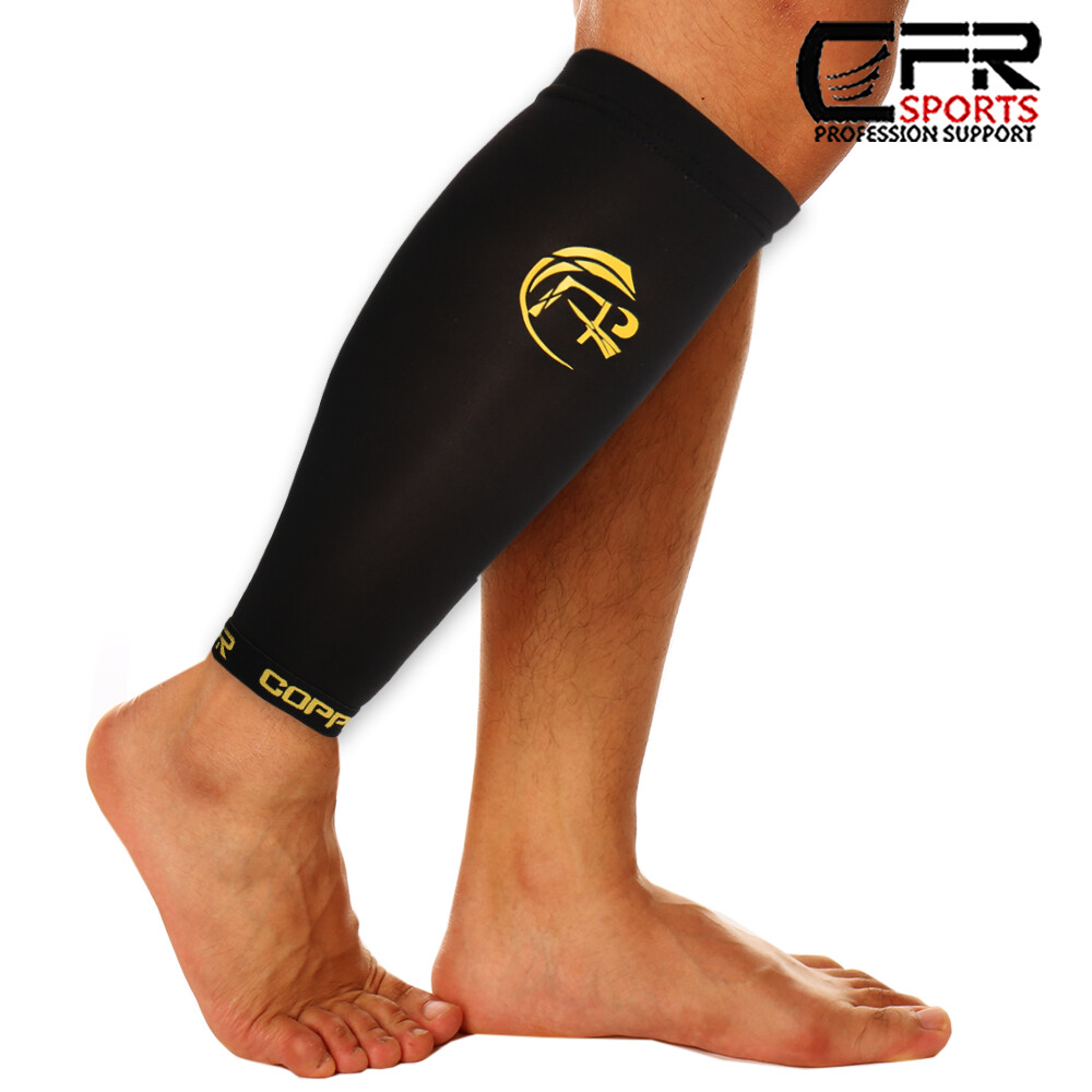 Copper Compression Calf Leg Support Brace Socks Sport Shin Splint Varicose Vein