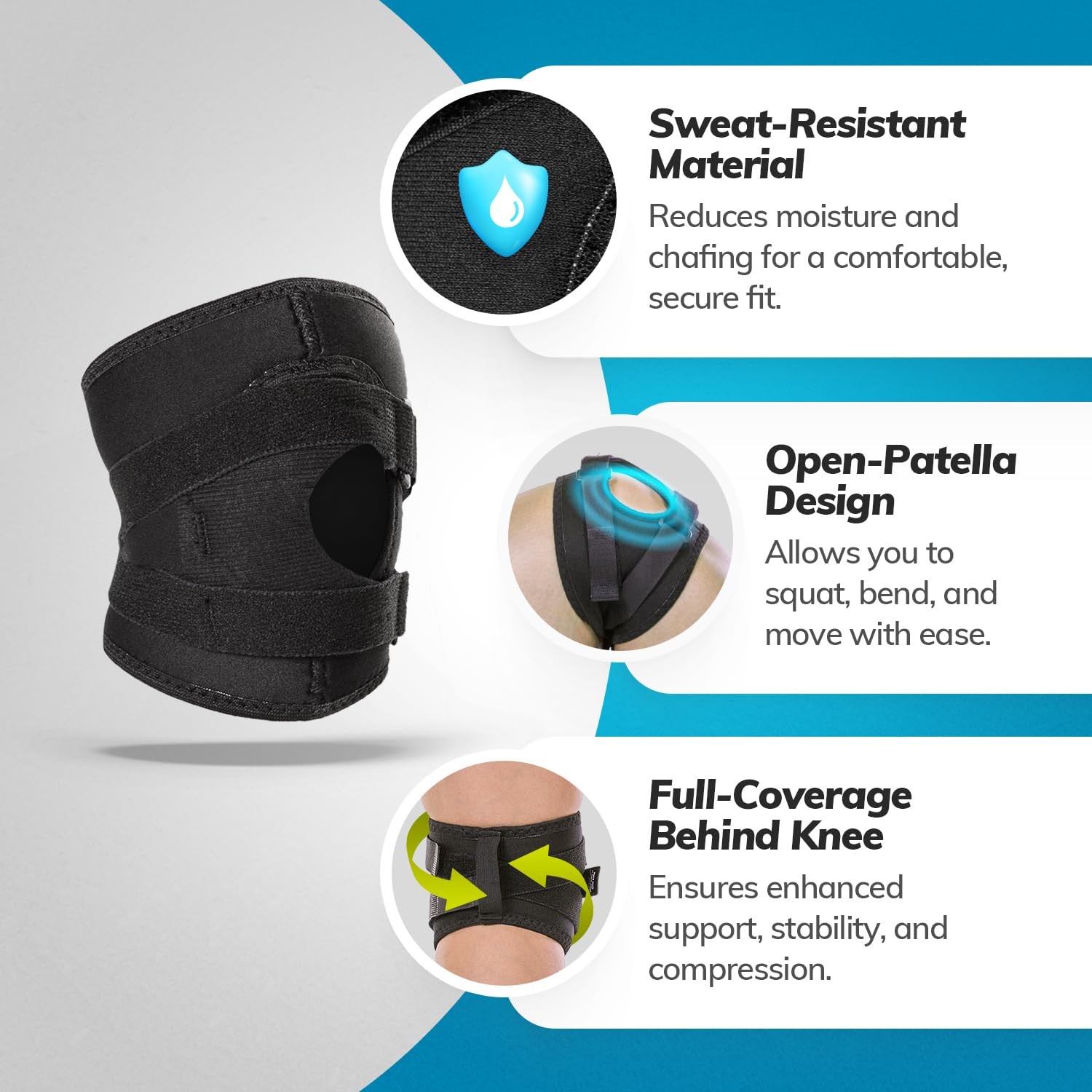 BraceAbility Plus Size Patellar Tracking Short Knee Brace – XXXL Walking Exercis